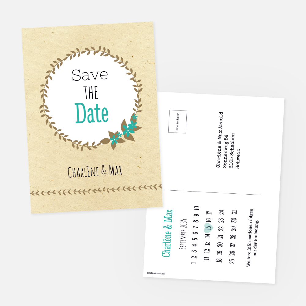 Save-the-Date Karte Charlene-Max